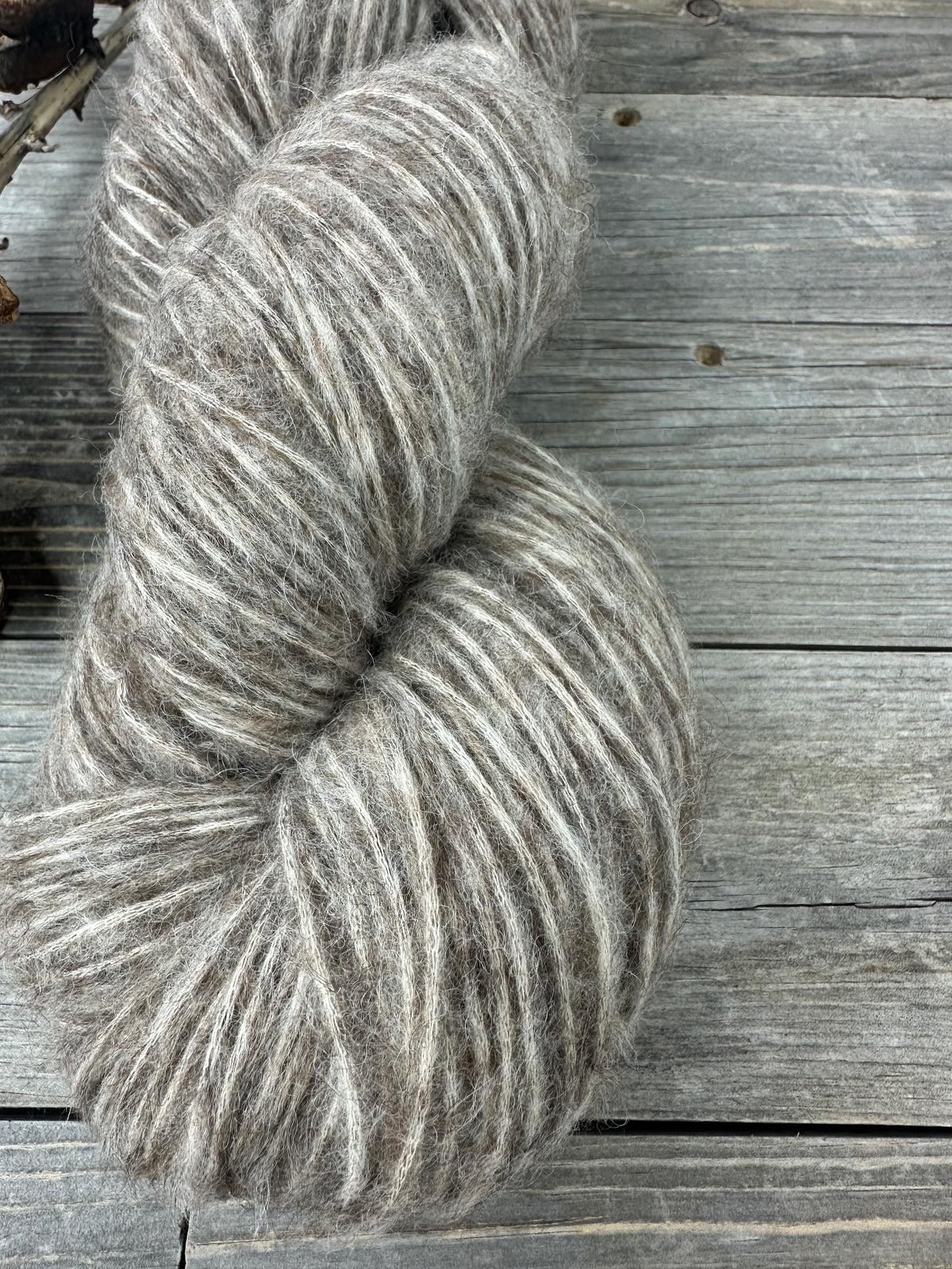 Wild Lilac Moon's Cavea Bark | undyed Baby Alpaca Cotton Blend Yarn