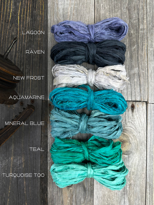 Sari Silk Ribbon , Chiffon Silk Ribbon . Recycled Sari/ Chiffon Silk Ribbon