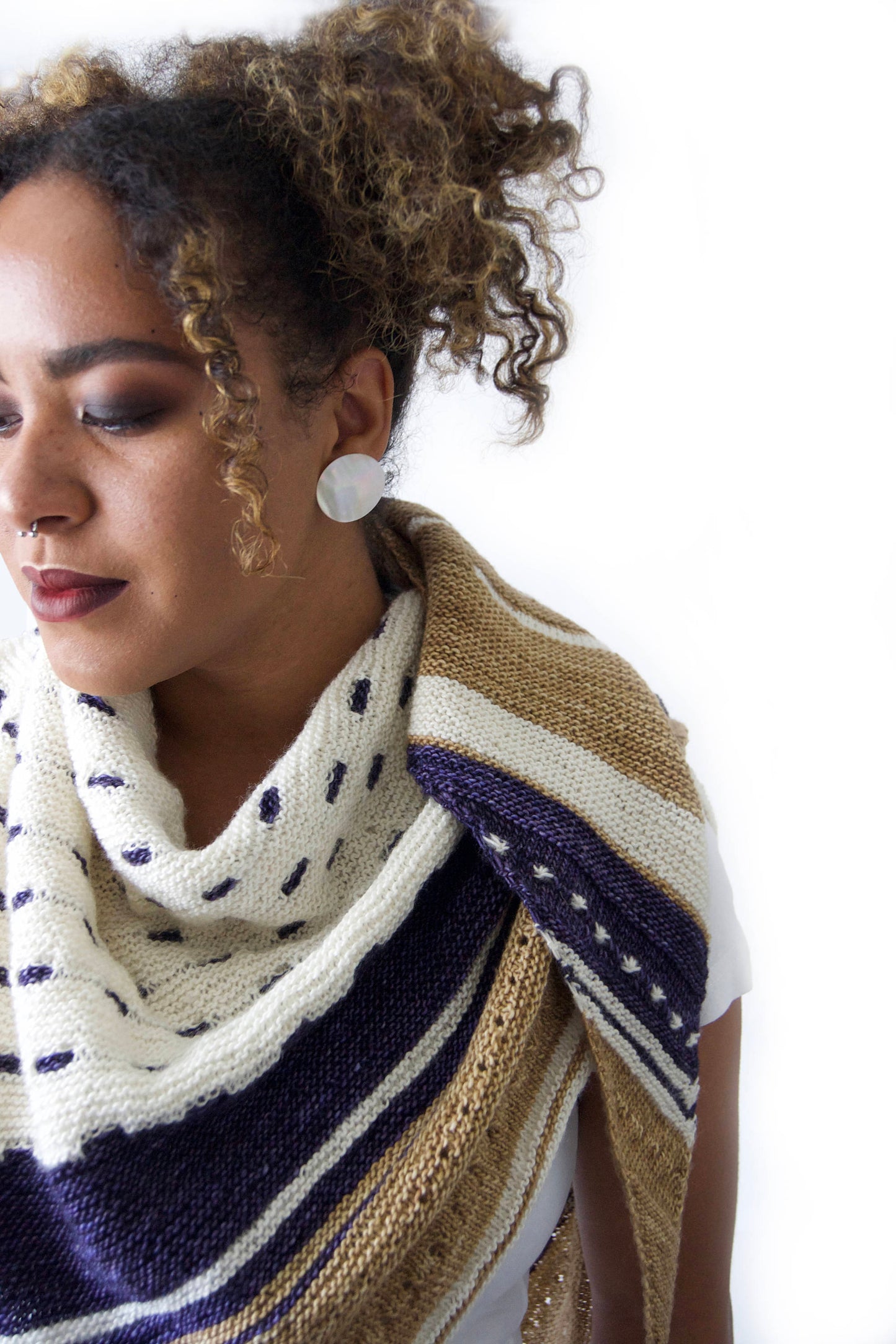 Hand Knit Shawl . Modern Shawl "Structural Integrity"