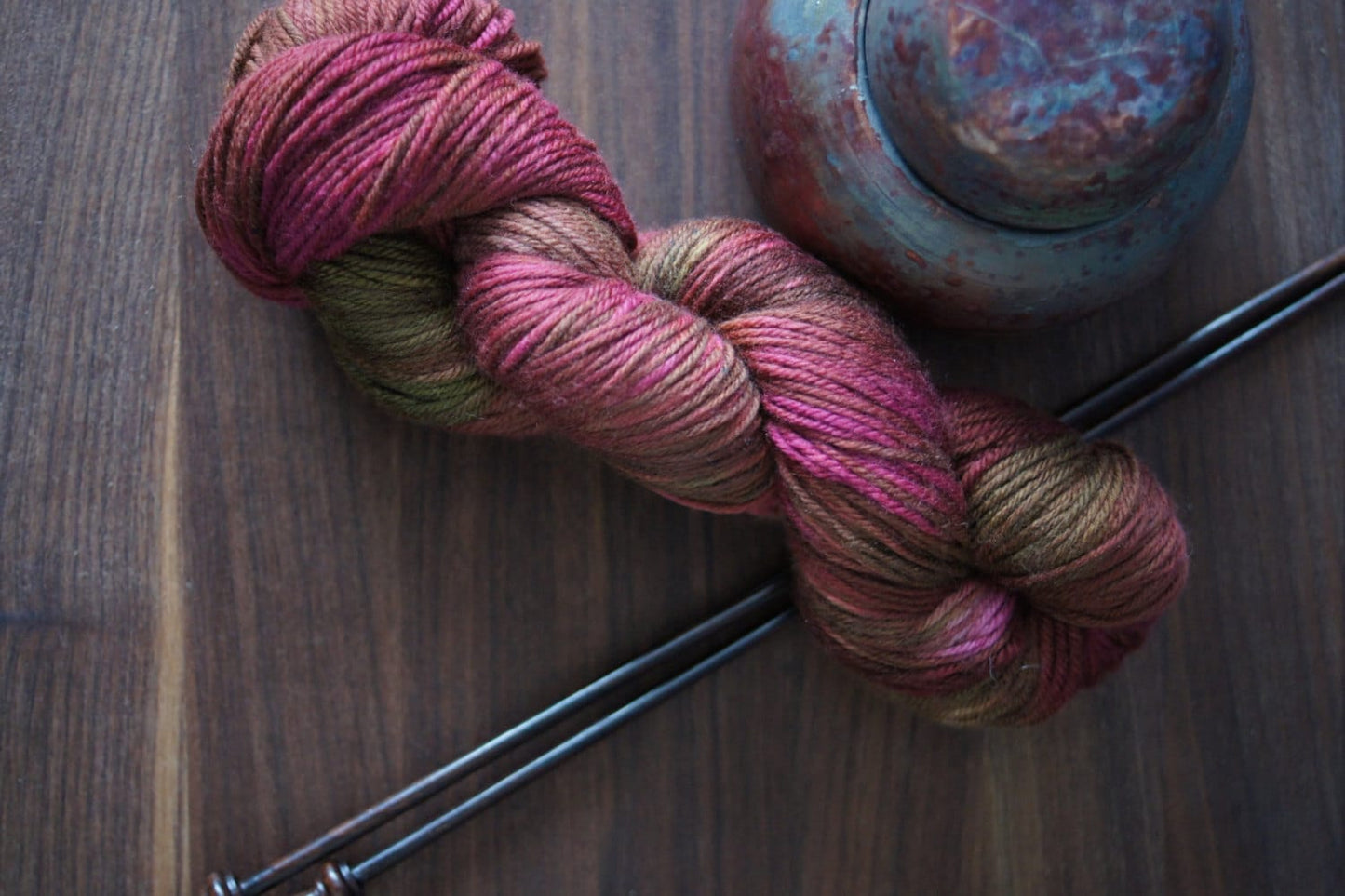 Superwash Merino Yarn . DK . Hand Dyed / 243 yards . "Wild Plum"