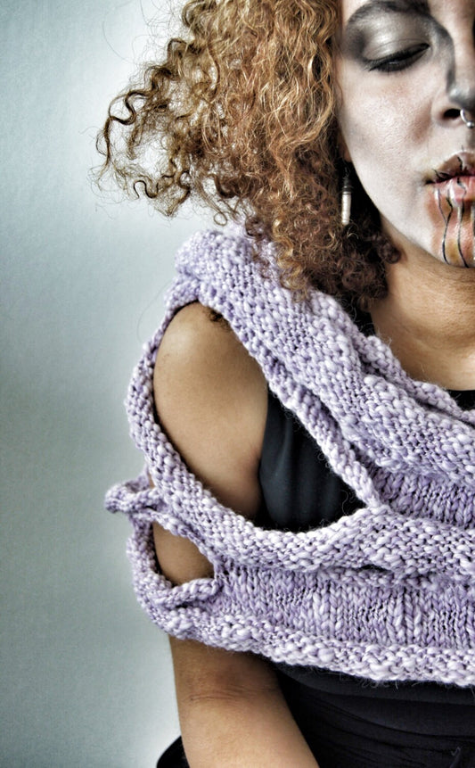Contemporary Shoulder Wrap . Hand Knit