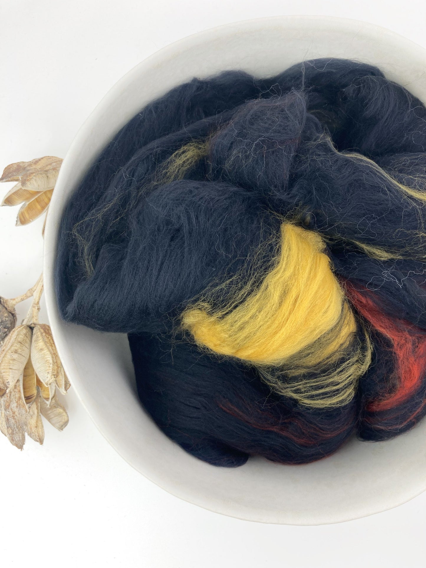 Uniquely curated art batt in color: "Bloom" "Dark Skies"