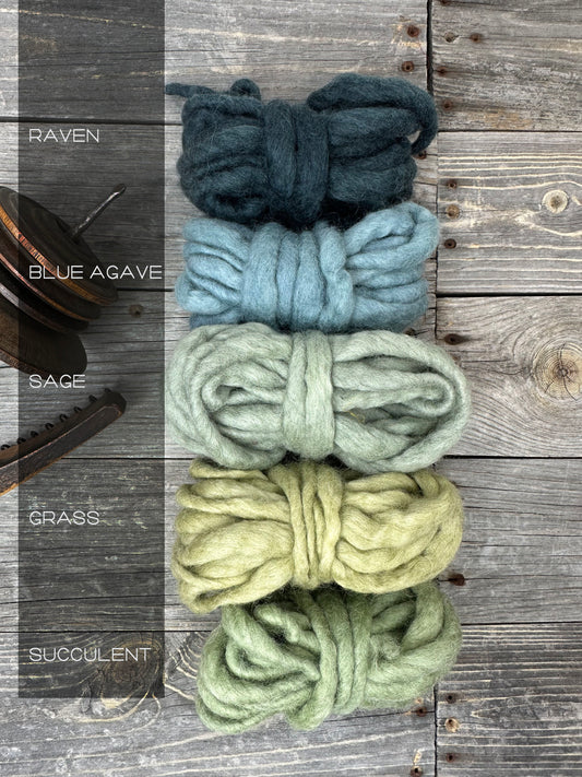 Thick and Thin Felted Merino Mini Skeins . Weaving  Supplies