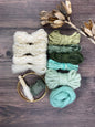 Deluxe Fiber Pack "Low Tide" with optional embroidery loop . Creatively curated for smaller weavings