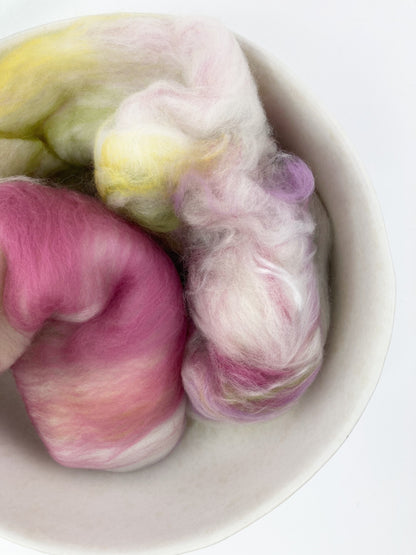 Uniquely curated art batt in color: "Bloom"