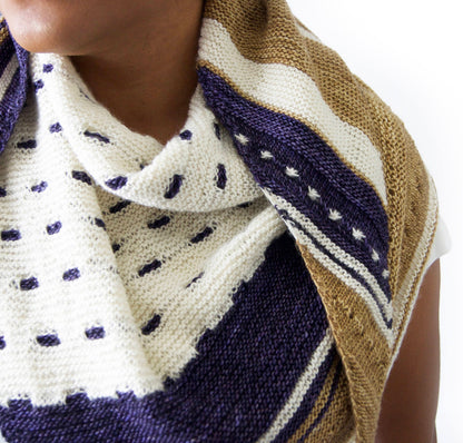 Hand Knit Shawl . Modern Shawl "Structural Integrity"