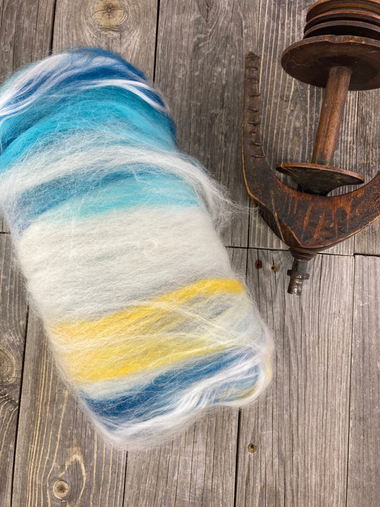 Uniquely curated art batt in color:  "Water"