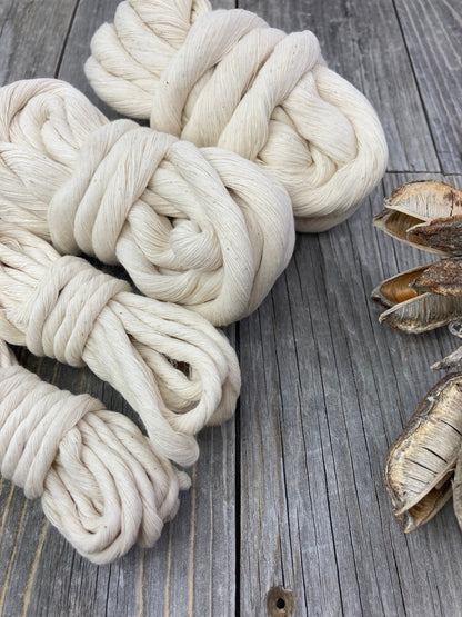 Cotton string. Soft Bulky Cotton string . Weaving  Supplies . Multiple Colors . Ecru