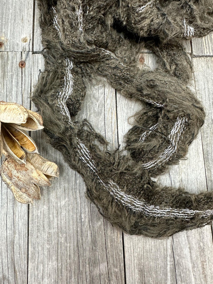 Recycled Yarn . Soft Frayed edge Yarn . Mini skeins