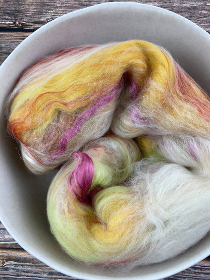 Uniquely curated art batt in color: "Flower Power"