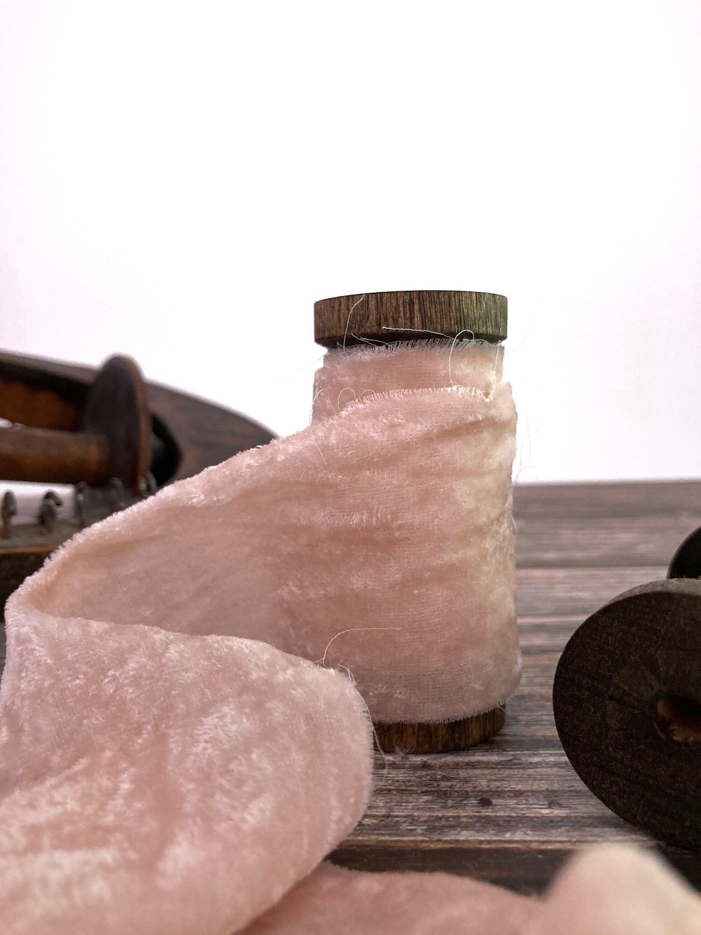 Frayed Velvet Ribbon . Wedding Ribbon .  Multiple Colors