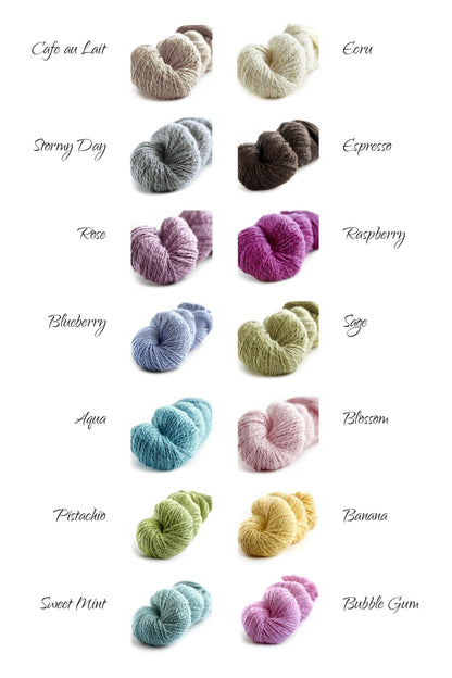 Galler Yarns Organic Inca Cotton in a variety of colors . Galler Inca Eco