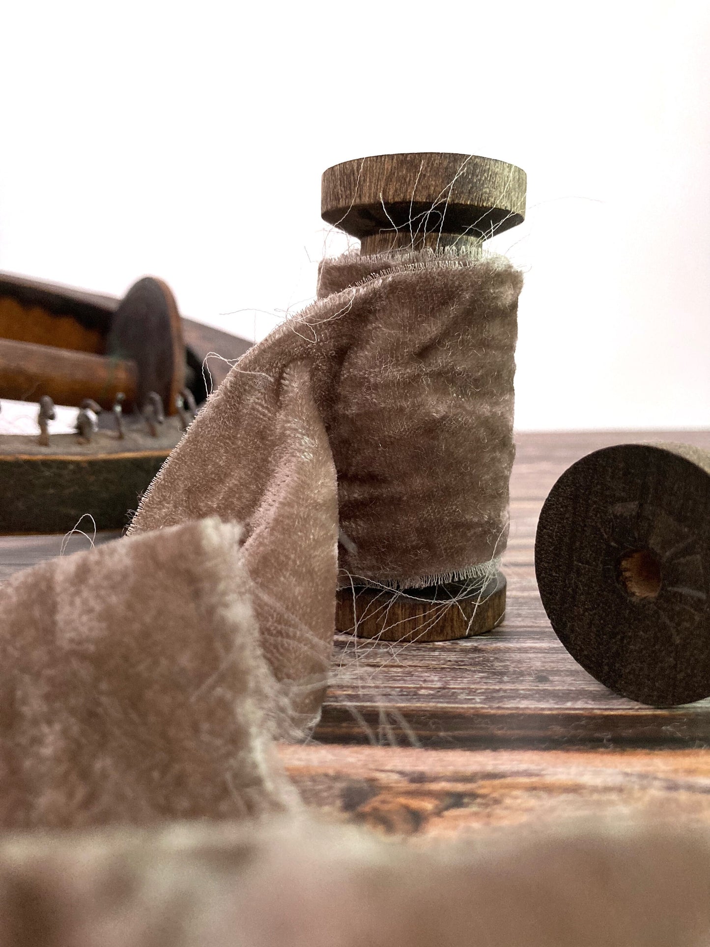 Frayed Velvet Ribbon . Wedding Ribbon .  Multiple Colors