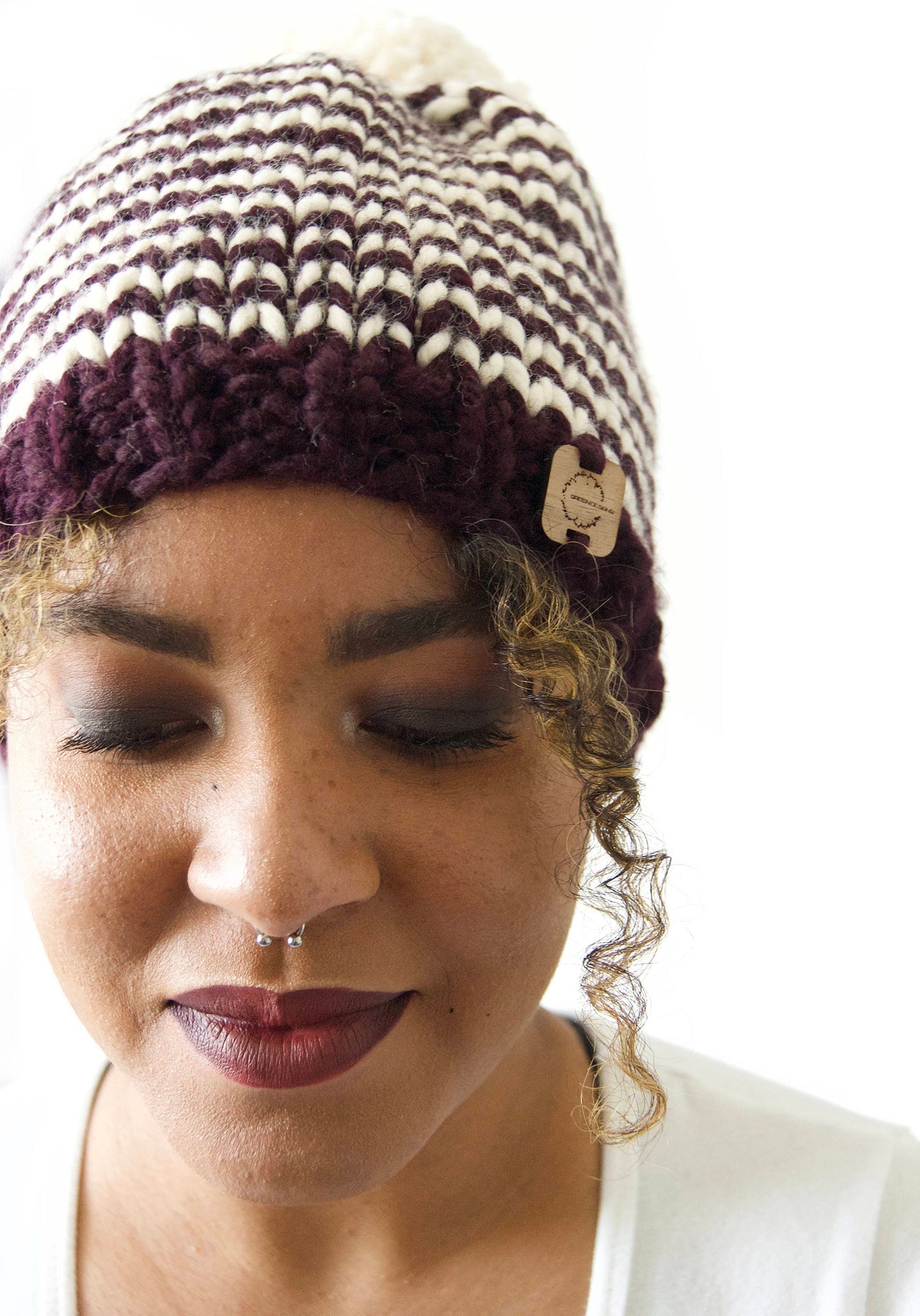 Knitting Pattern . Beanie With Pom Pom . "Beanie" . PDF pattern