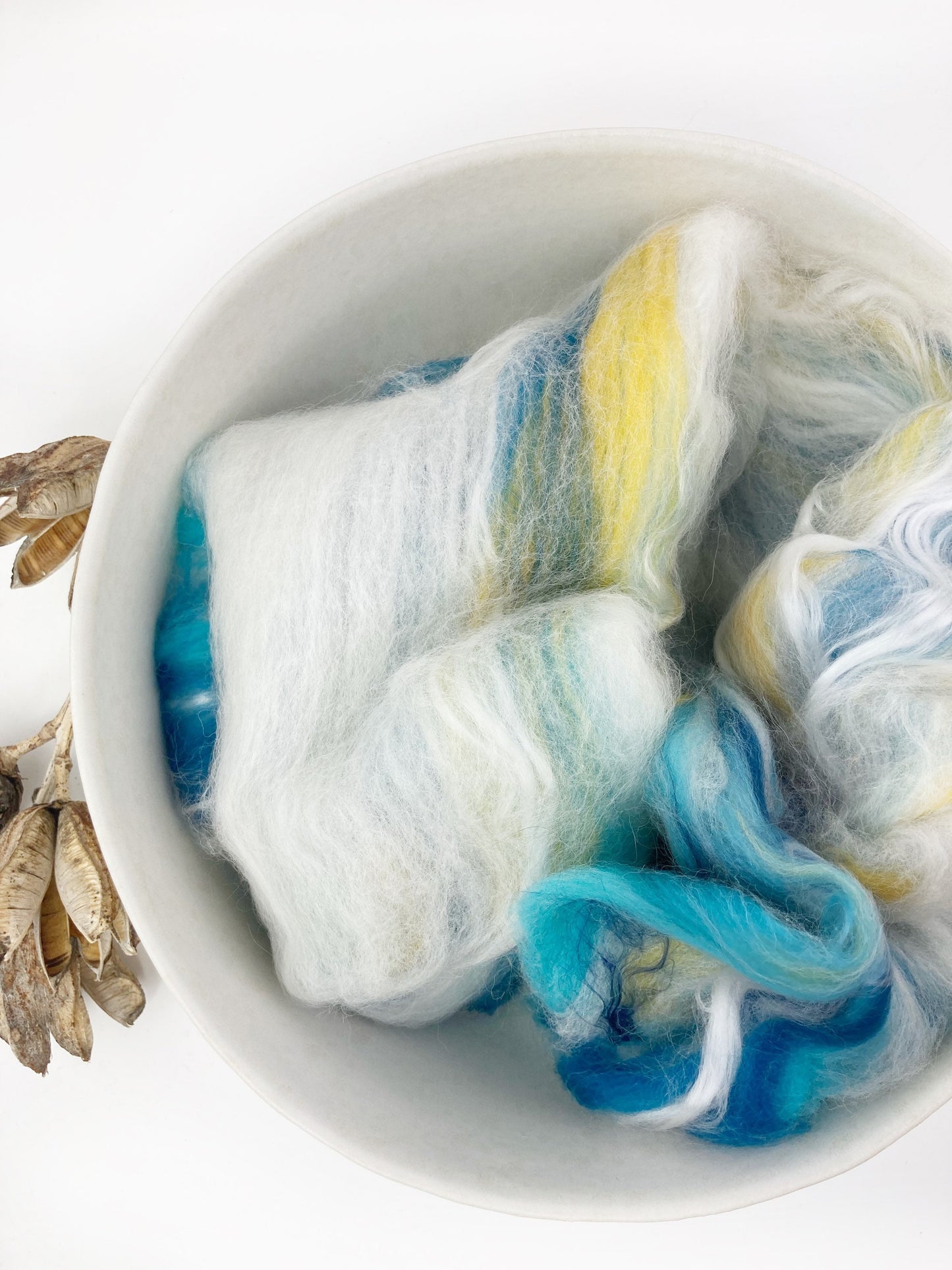 Uniquely curated art batt in color:  "Water"