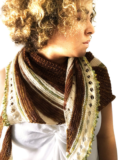 Knitting Pattern Shawl . "Wild Nutmeg Shawl"