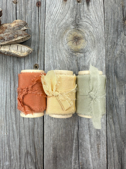 Silk Ribbon . Chiffon Silk .  Wedding Ribbon .  Multiple Colors