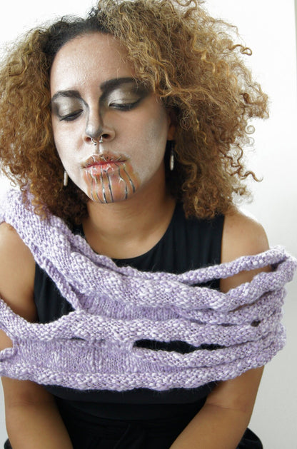 Contemporary Shoulder Wrap . Hand Knit