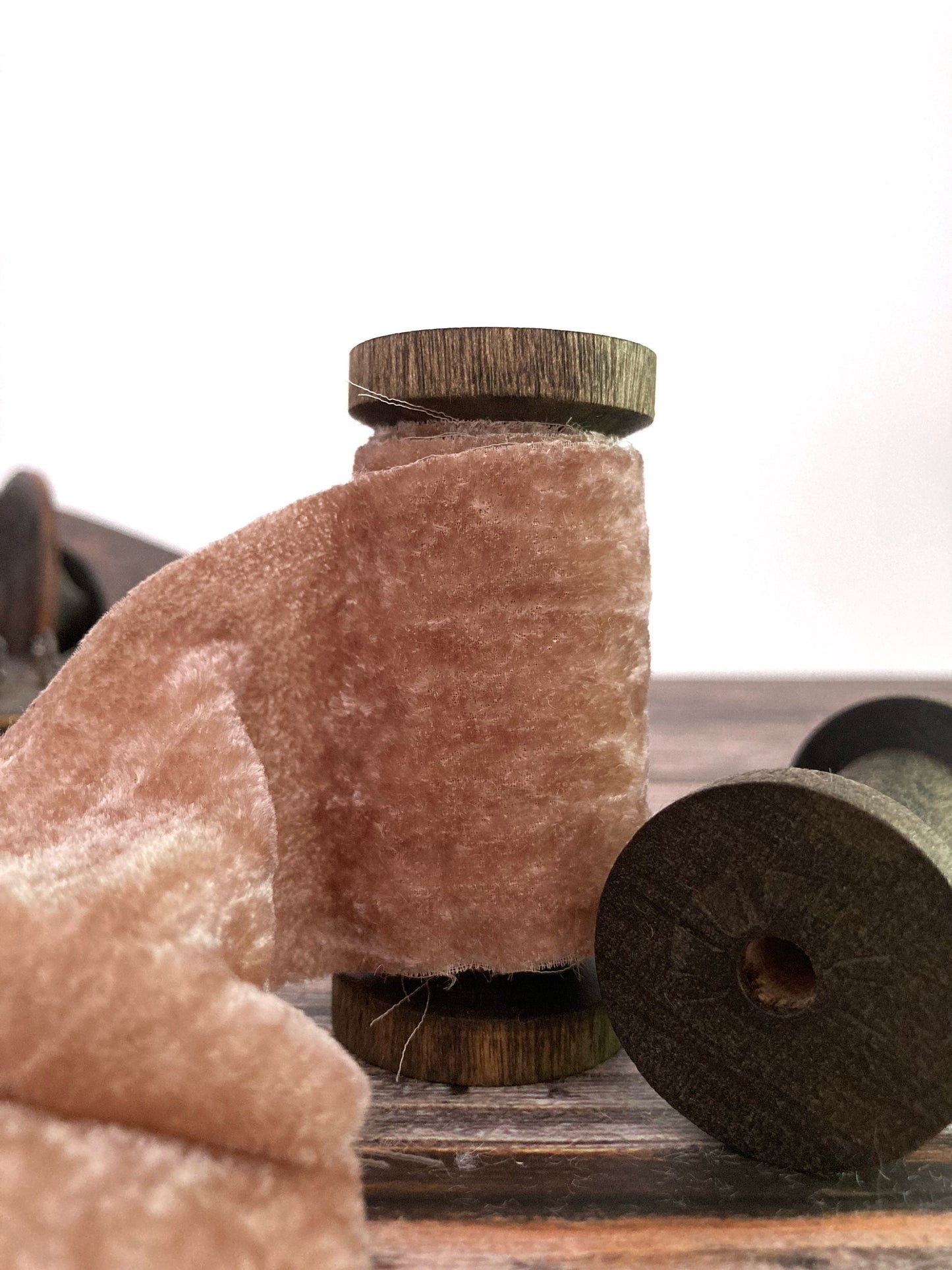 Frayed Velvet Ribbon . Wedding Ribbon .  Multiple Colors