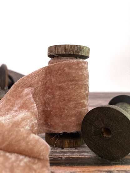 Frayed Velvet Ribbon . Wedding Ribbon .  Multiple Colors