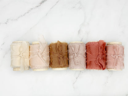 Silk Ribbon . Chiffon Silk .  Wedding Ribbon .  Multiple Colors