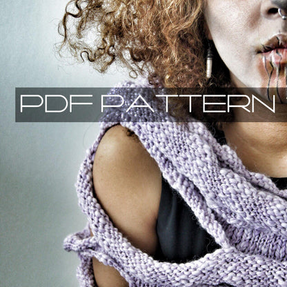 Knitting Pattern . Shoulder Wrap . "Broken Wings" . Contemporary Shoulder Wrap