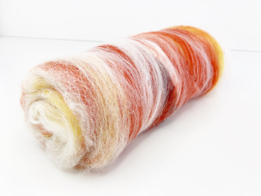 Uniquely curated art batt in color: "Rust"