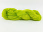 Hand Dyed SW extra fine Merino . DHG Piuma color "Chartreuse" .  Fluffy "Chartreuse" and "Bloom"