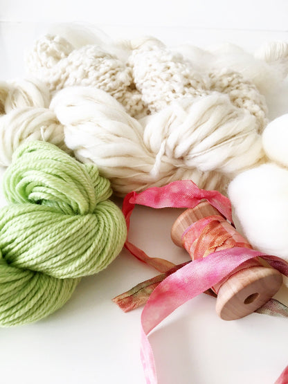 Weavers | Dyers Yarn Pack . Natural Undyed Yarns and Fibers