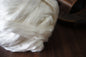 Cultivated Silk Top . Mulberry Silk . Spinning Dyeing Supply . 1 oz . Pure White