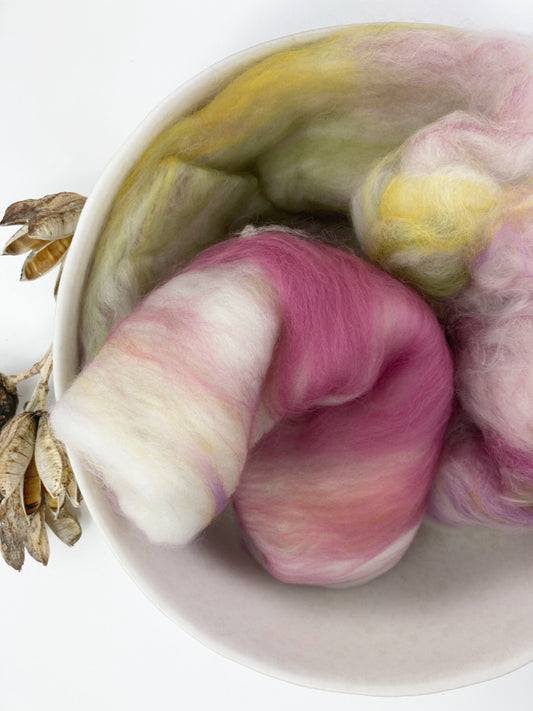 Uniquely curated art batt in color: "Bloom"