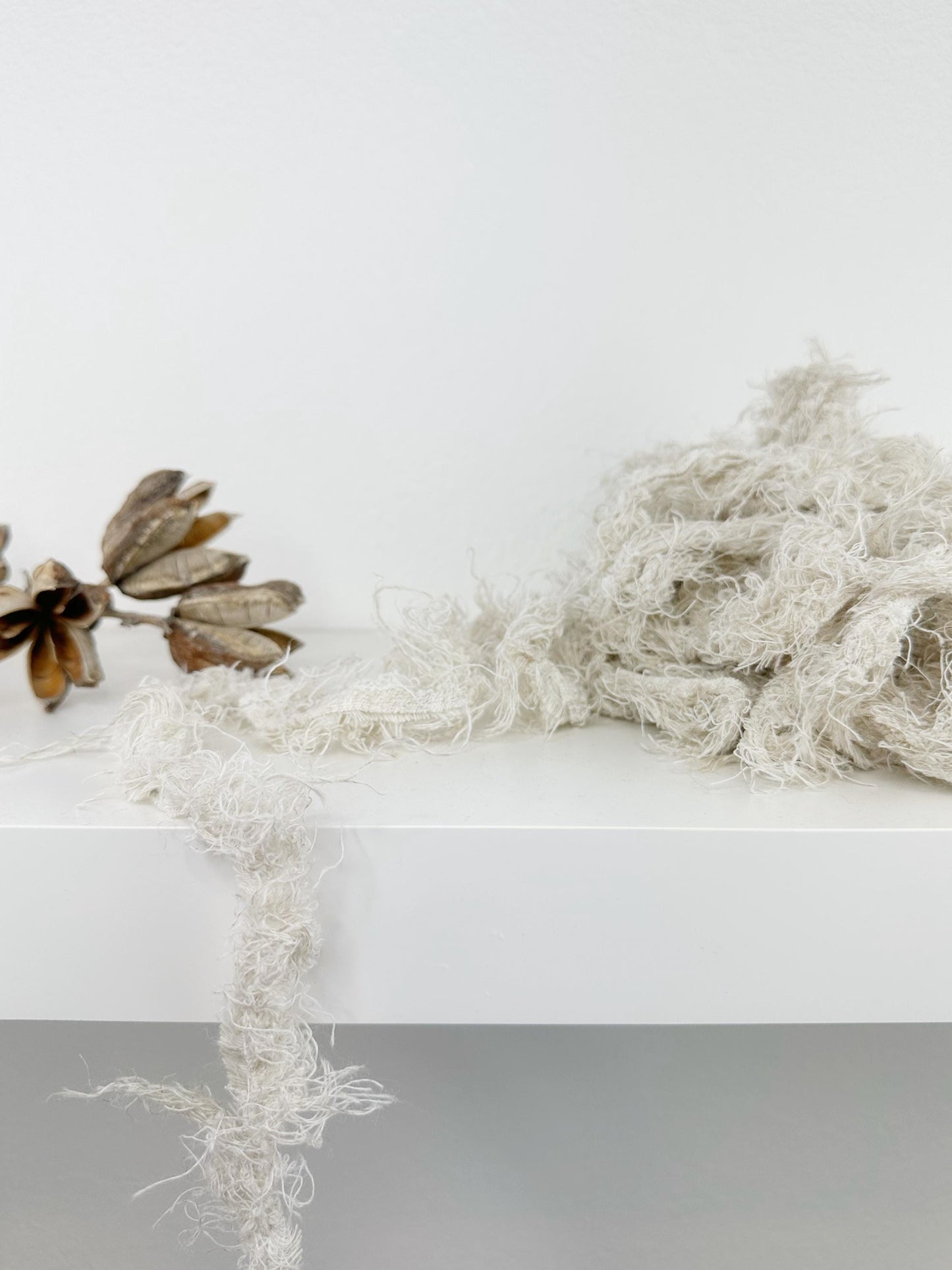 Recycled Yarn . Soft Frayed edge Yarn . Mini skeins