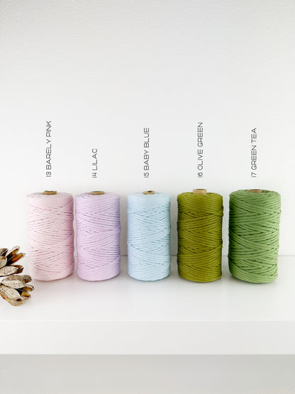 Premium Cotton string. 3.3 yds . Super Soft 4mm . Multiple Colors