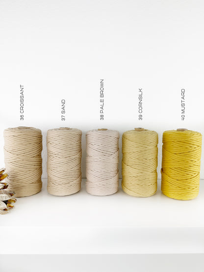 Premium Cotton string. 3.3 yds . Super Soft 4mm . Multiple Colors