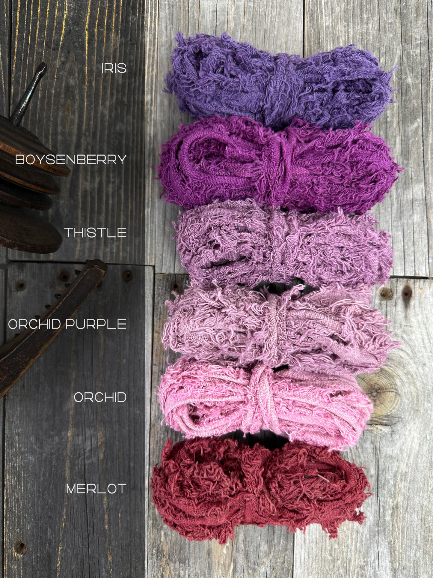 Frizzy cotton ribbon . Weaving  Supplies . Multiple Colors