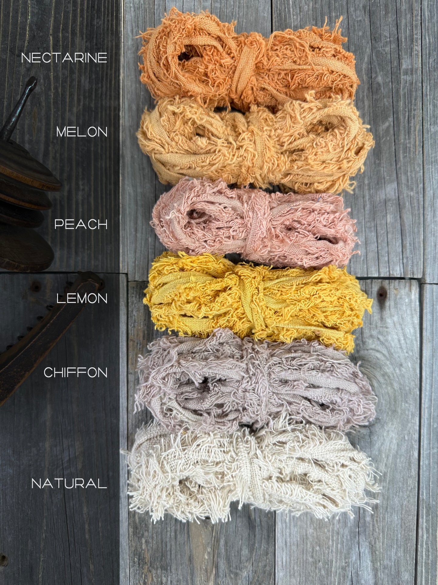 Frizzy cotton ribbon . Weaving  Supplies . Multiple Colors