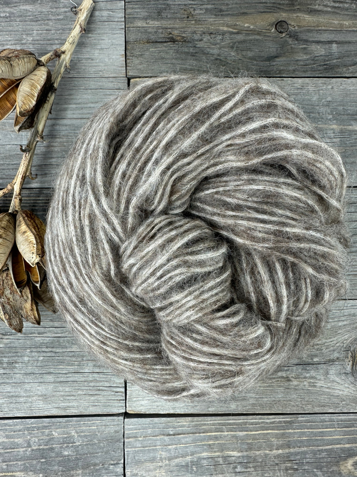 Wild Lilac Moon's Cavea Bark | undyed Baby Alpaca Cotton Blend Yarn