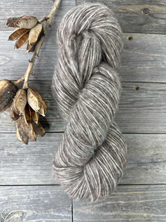 Wild Lilac Moon's Cavea Bark | undyed Baby Alpaca Cotton Blend Yarn