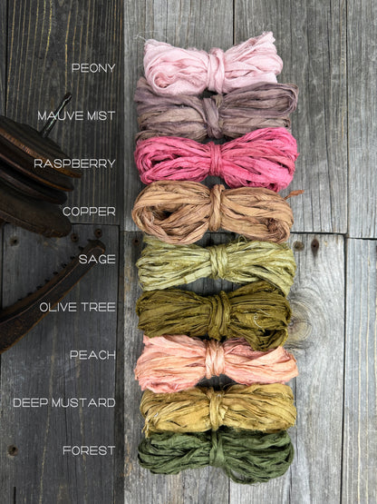 Sari Silk Ribbon , Chiffon Silk Ribbon . Recycled Sari/ Chiffon Silk Ribbon