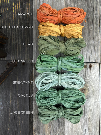 Sari Silk Ribbon , Chiffon Silk Ribbon . Recycled Sari/ Chiffon Silk Ribbon