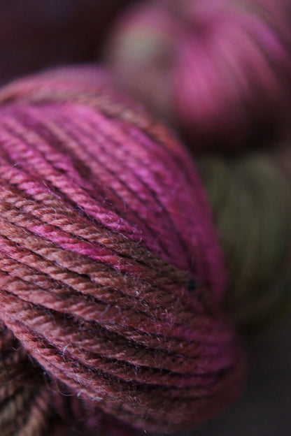 Superwash Merino Yarn . DK . Hand Dyed / 243 yards . "Wild Plum"
