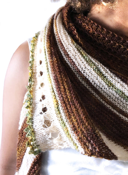 Knitting Pattern Shawl . "Wild Nutmeg Shawl"