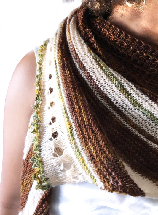 Knitting Pattern Shawl . "Wild Nutmeg Shawl"