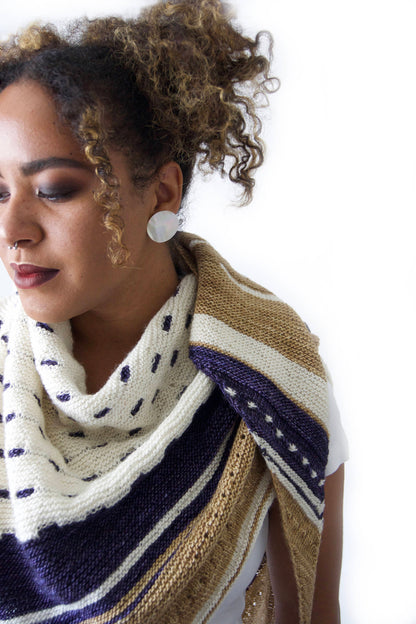 Hand Knit Shawl . Modern Shawl "Structural Integrity"