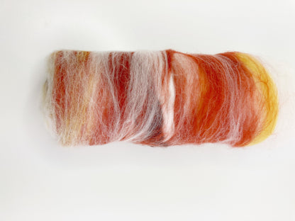 Uniquely curated art batt in color: "Rust"