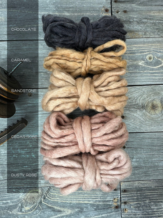 Thick and Thin Felted Merino Mini Skeins . Weaving  Supplies