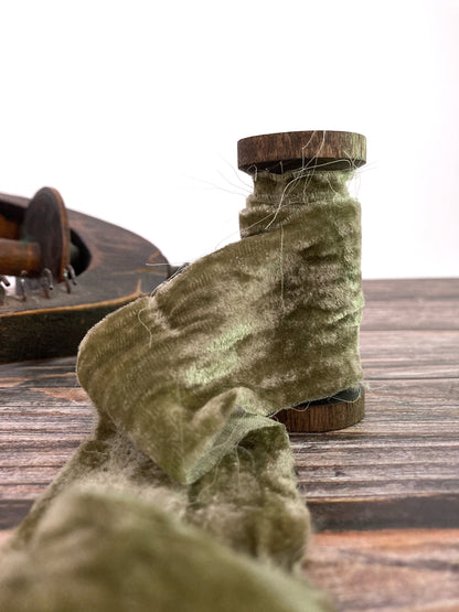 Frayed Velvet Ribbon . Wedding Ribbon .  Multiple Colors