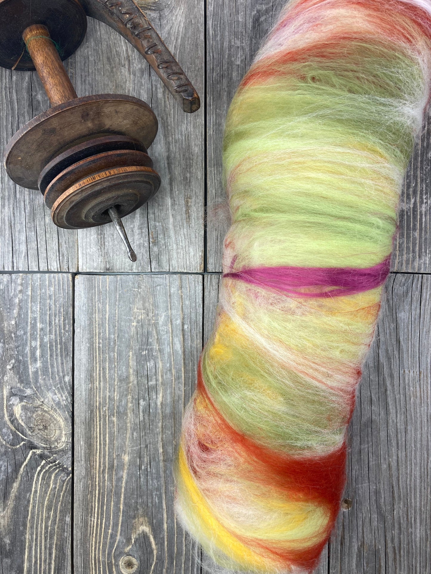 Uniquely curated art batt in color: "Flower Power"