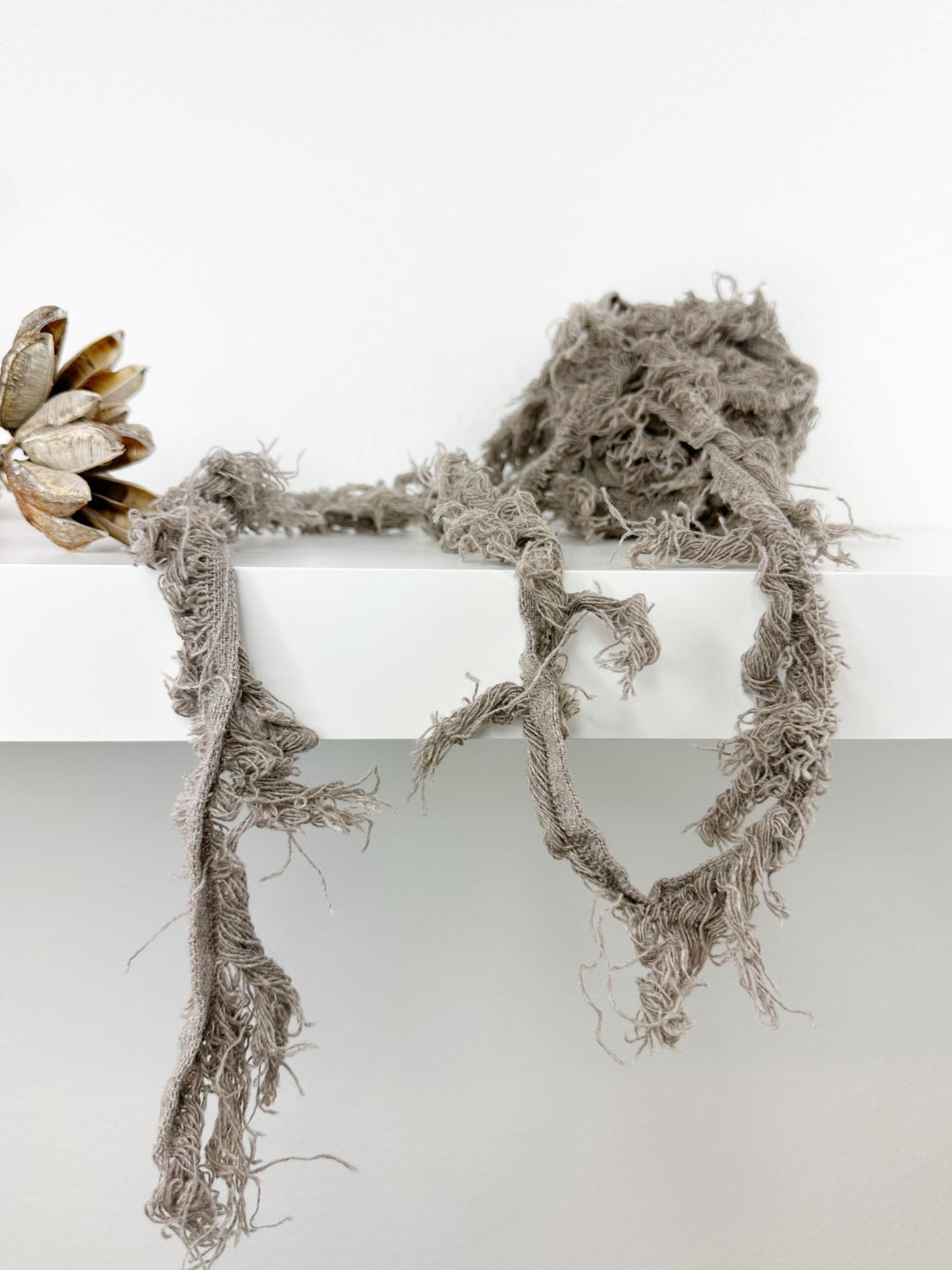 Recycled Yarn . Soft Frayed edge Yarn . Mini skeins