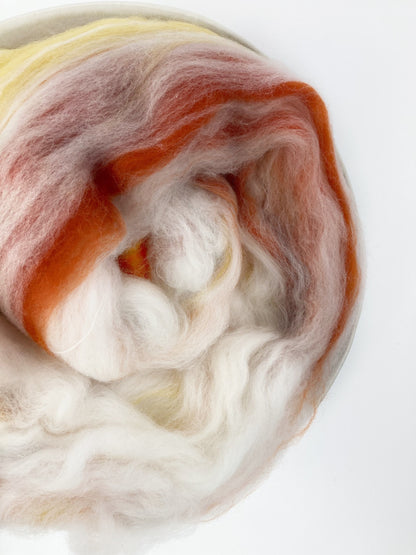 Uniquely curated art batt in color: "Rust"